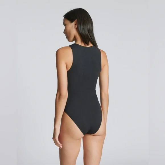 Everlane The Cutaway Tank Bodysuit Black bikini Body Suit Women’s NWOT - Picture 2 of 12
